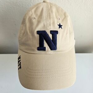 Russell Athletic Navy Midshipmen N Star Dad Hat Cap Khaki Tan Mens Adjustable